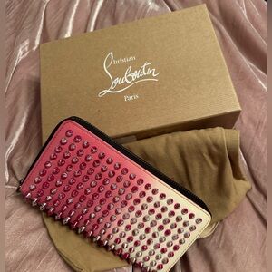 Christian Louboutin Ombré Pink Zippy Wallet
